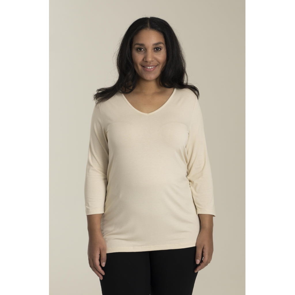 Sandgaard T-shirt med 3/4 ærmer T-Shirt Latte