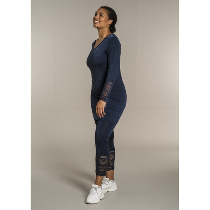 Sandgaard Bluse med blonde ærmer Top Dark Blue