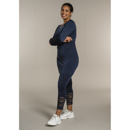 Sandgaard Bluse med blonde ærmer Top Dark Blue