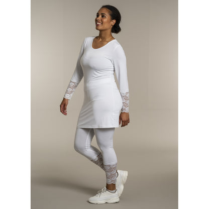 Sandgaard Bluse med blonde ærmer Top White