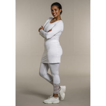 Sandgaard Bluse med blonde ærmer Top White