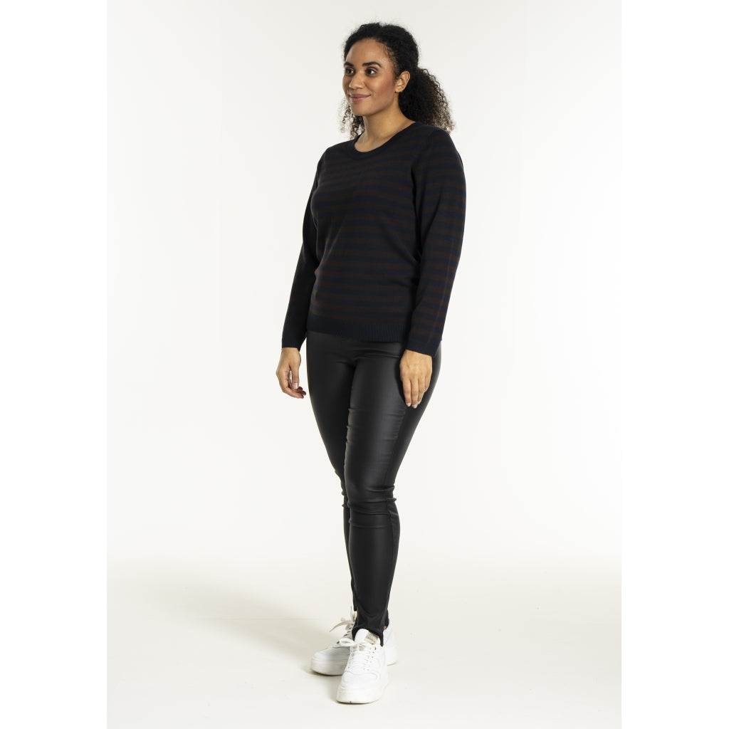Sandgaard Helsinki - Blouse - Stripes Blouse Dark Blue/Dark Brown
