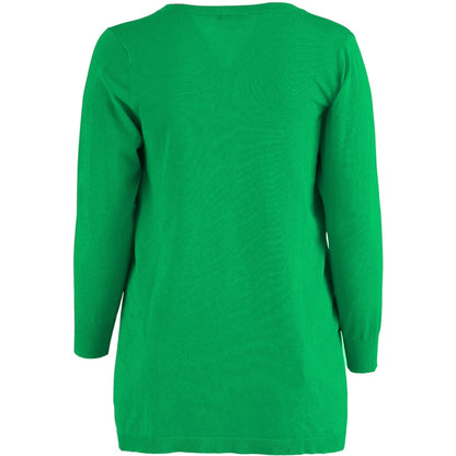 Sandgaard Lang cardigan med lommer Long Cardigan Grass green