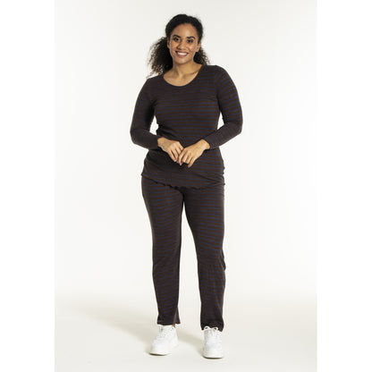 Sandgaard Rib Pants Pants Dark Blue/Dark Brown