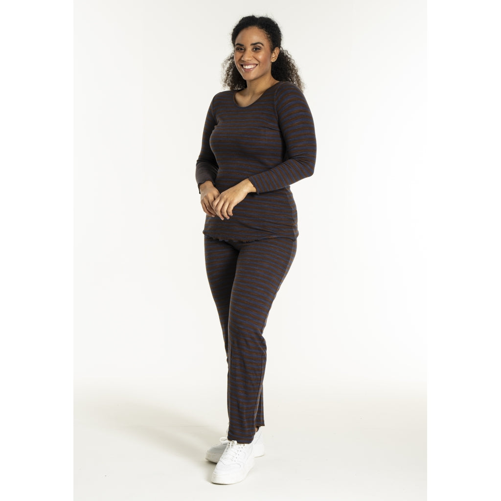 Sandgaard Rib Pants Pants Dark Blue/Dark Brown