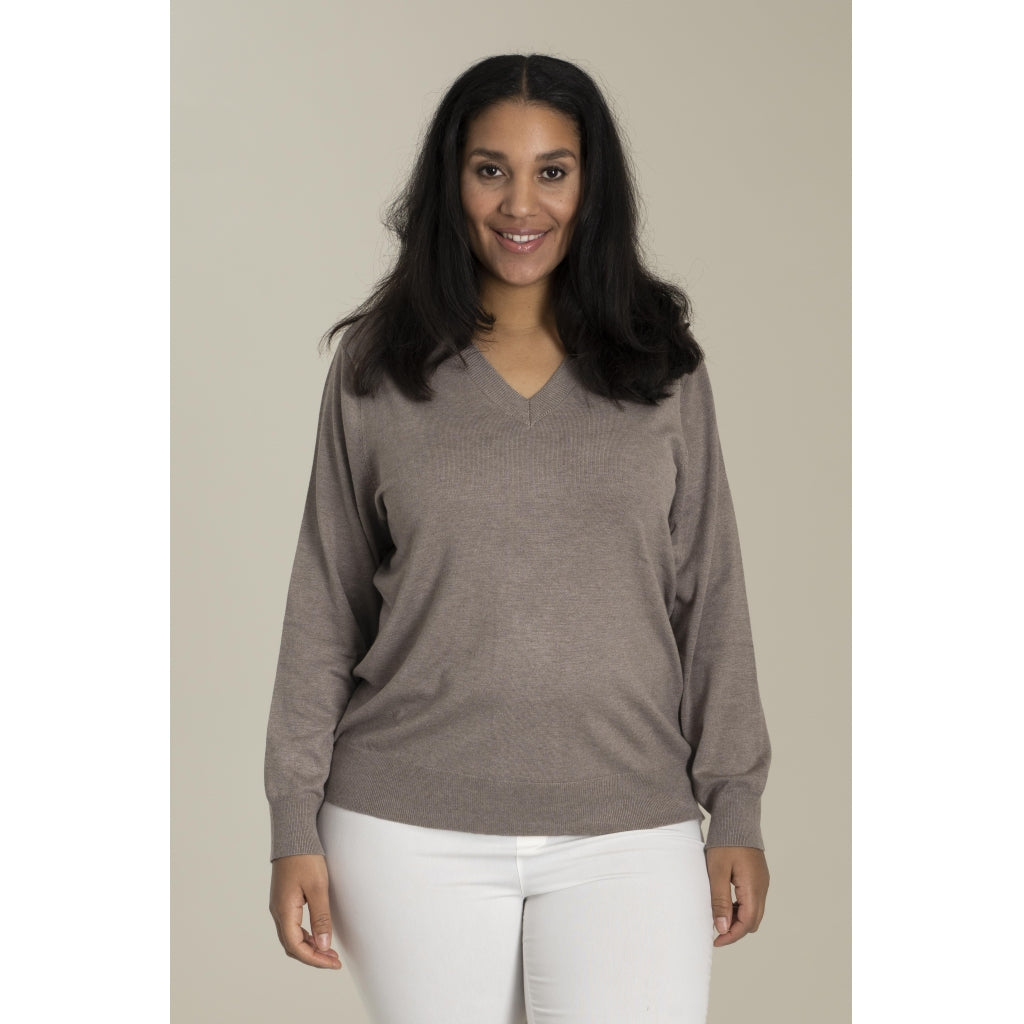 Sandgaard Strikket bluse Knit Blouse Beige melange