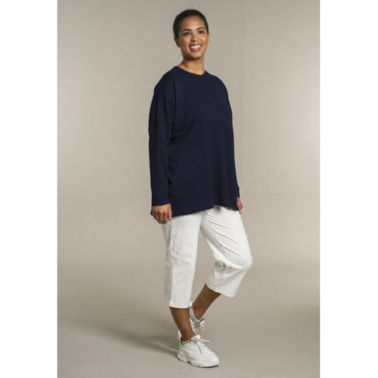 Sandgaard Strikket langærmet bluse Blouse Dark Blue