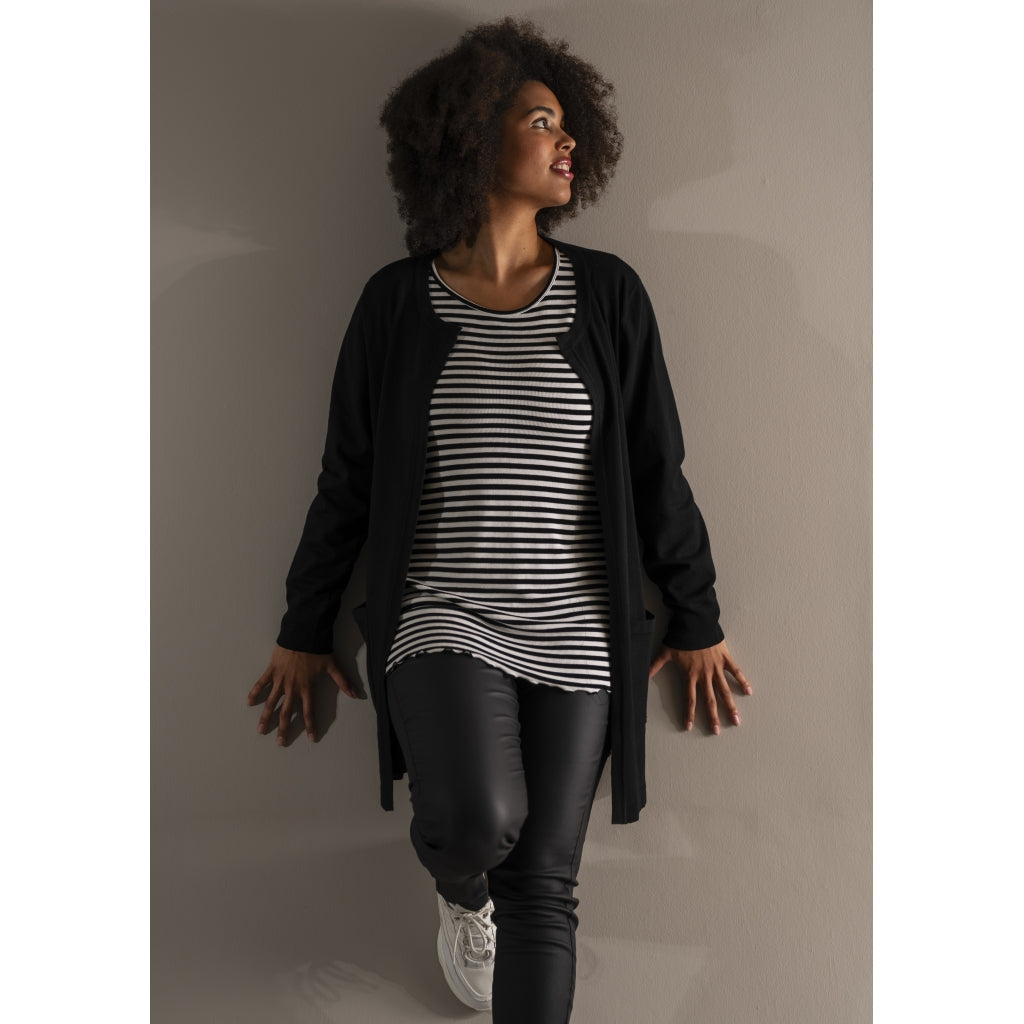 Sandgaard T-shirt striped T-Shirt Striped Black/Offwhite